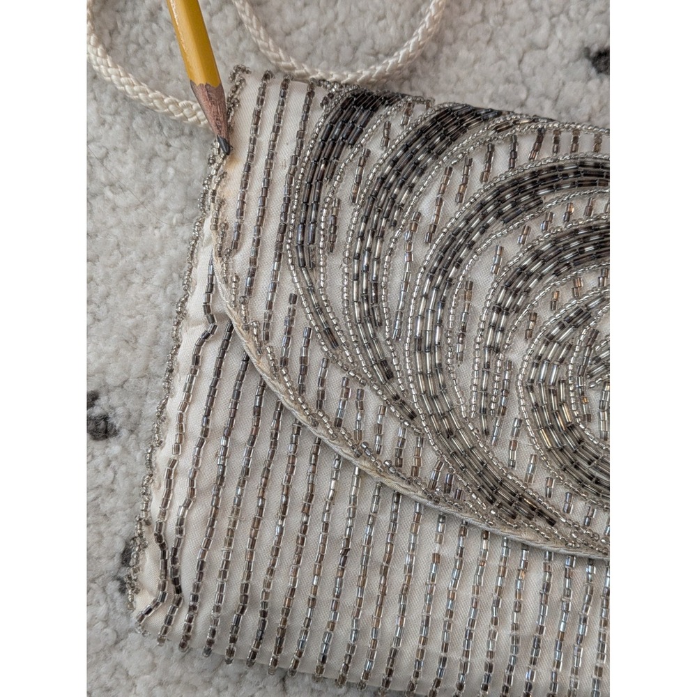 Vintage Walborg Spiral Beaded Clutch Crossbody Purse Evening Bag - Picture 2 of 11